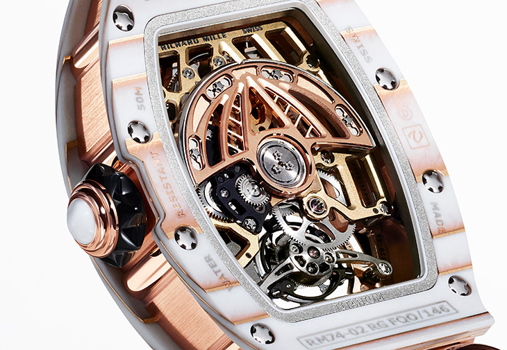RICHARD MILLE RM 74-02自動上鍊陀飛輪腕錶Gold Quartz TPT®金箔石英纖維款