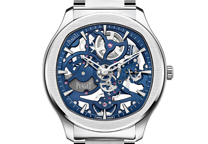 PIAGET Polo系列伯爵藍鏤空機芯超薄自動上鍊精鋼腕錶