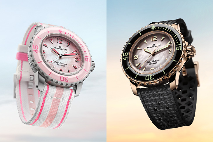 極致黑、俏皮粉   首見38mm BLANCPAIN五十噚潛水自動腕錶