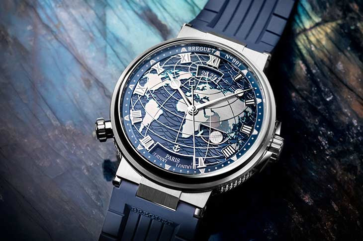 兩地時間自由切換  寶璣Marine Hora Mundi 5557