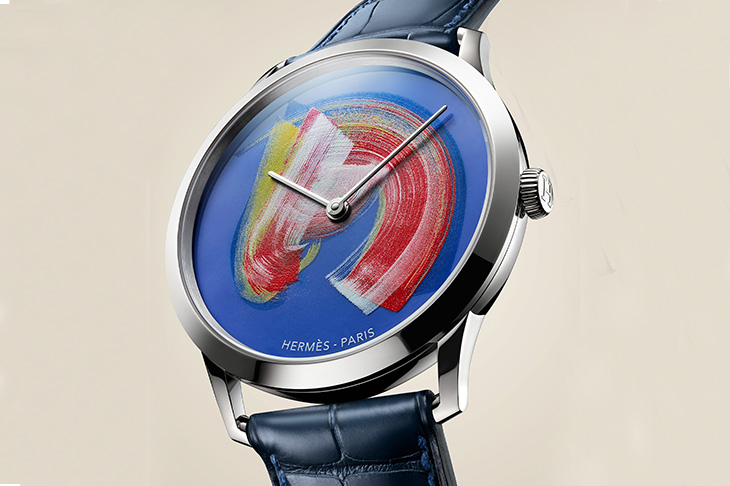 駿馬的側面輪廓 愛馬仕Slim d’Hermès Cheval brossé 琺瑯工藝腕錶