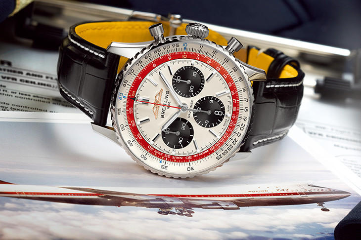 頌揚747巨無霸噴射機 百年靈Navitimer B01 Chronograph 43航空計時腕錶 「波音747限量版」