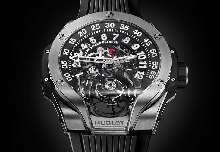 HUBLOT宇舶Big Bang MP-13 雙軸陀飛輪雙逆跳鈦金腕錶