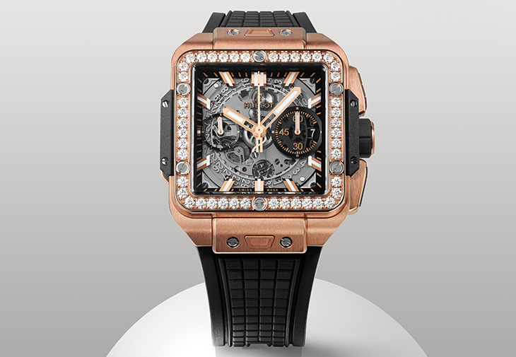宇舶HUBLOT Square Bang Unico計時碼錶皇金鑽圈款