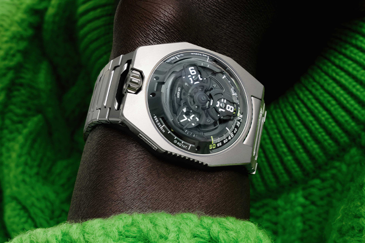 URWERK UR-100V Magic T “Hunter Green”腕錶 獵人綠重定色彩視覺美學