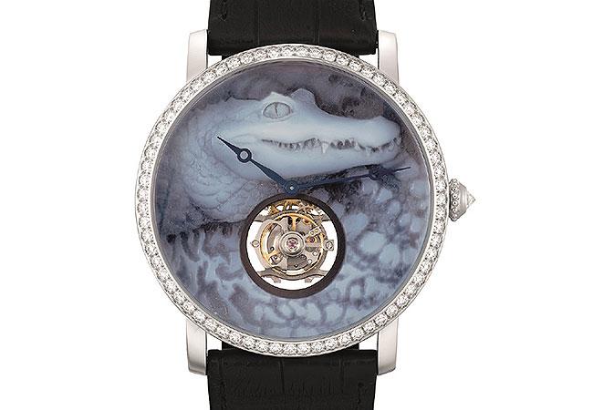 CARTIER卡地亞Rotonde de Cartier Crocodile Motif陀飛輪腕錶
