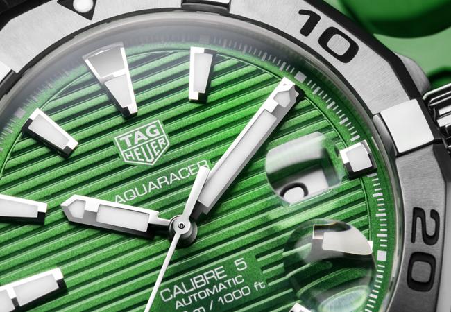 泰格豪雅 Aquaracer 系列綠色錶面男士腕錶