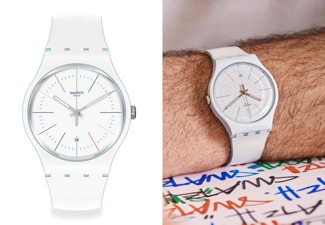 SWATCH Essentials系列White Layered結構白腕錶