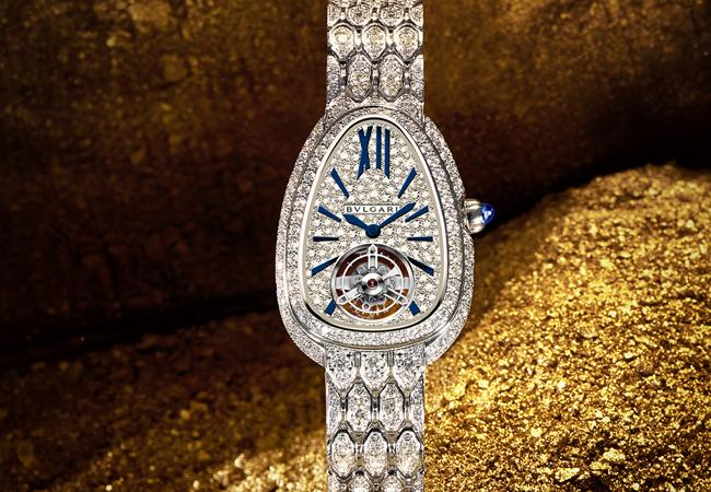 寶格麗Serpenti Seduttori Tourbillon 白K金陀飛輪鑽錶