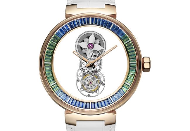 路易威登LOUIS VUITTON Tambour Moon Mystérieuse Tourbillon Volant Saphirs Rainbow Lagoon  LV