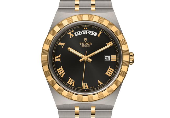 帝舵表TUDOR Royal （帝舵皇家）系列黃金鋼錶帶黑色面盤款28600/3