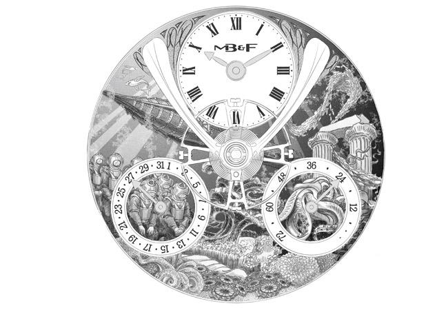 MB&F x EDDY JAQUE Lm Split Escapement《海底兩萬哩》款設計圖