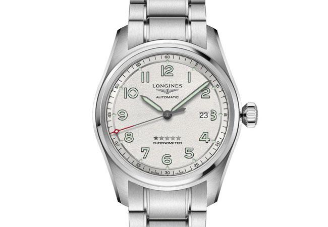 LONGINES浪琴表Spirit先行者系列大三針含日期顯示腕錶Prestige高階套裝版。型號：L3.811.4.73.9