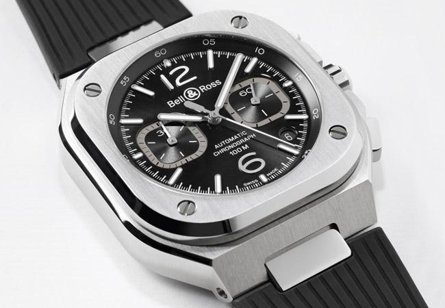 BELL & ROSS BR 05計時腕錶。型號：BR05C-BL-ST/SRB