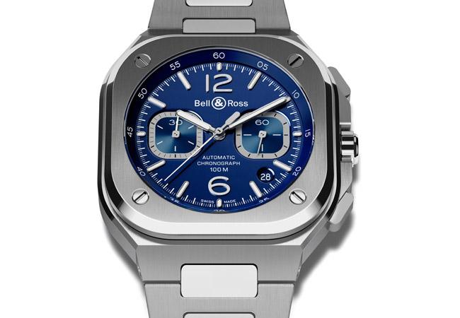 BELL & ROSS BR 05計時腕錶藍面款。型號：BR05C-BU-ST/SST