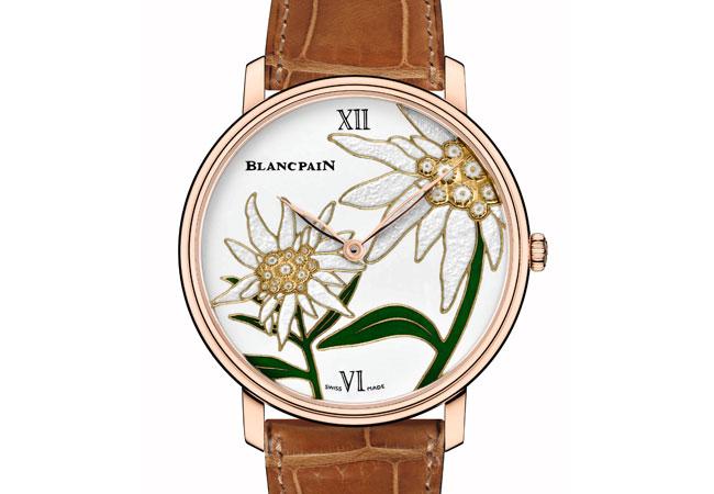 寶珀BLANCPAIN藝術大師系列琺瑯彩繪工藝腕錶──瑞士雪絨花