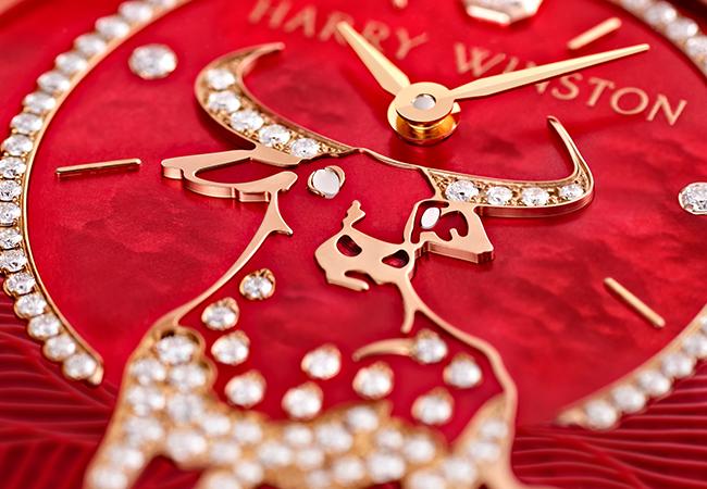 海瑞溫斯頓Harry Winston Premier卓時系列，牛年生肖自動腕錶。型號：PRNAHM36RR032
