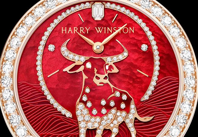 海瑞溫斯頓Harry Winston Premier卓時系列，牛年生肖自動腕錶。型號：PRNAHM36RR032