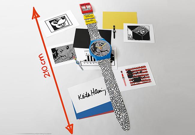 Disney Mickey Mouse X KEITH HARING Collection By Swatch系列腕錶電流米奇 ECLECTIC MICKEY款，型號：MSUOZ336
