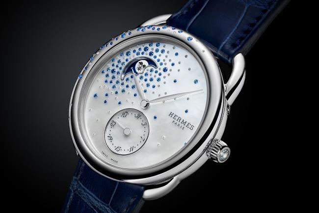 愛馬仕HERMES Arceau Petite Lune小月相腕錶 閃耀寶石夢幻降落