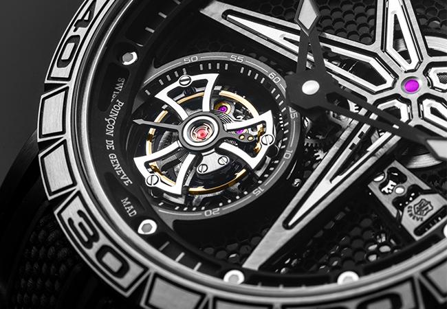 羅杰杜彼ROGER DUBUIS Excalibur Spider鏤空飛行陀飛輪腕錶，型號： DBEX0815