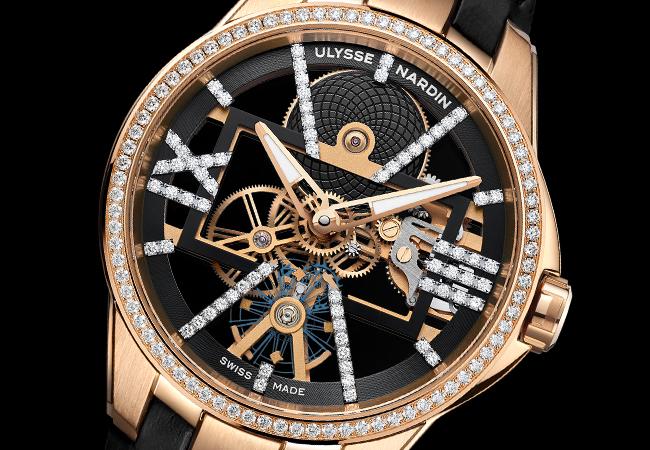 雅典ULYSSE NARDIN SKELETON X SPARKLING鈦金屬款，型號：3713-260B/00