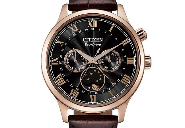 CITIZEN質感光動能月相腕錶，型號：AP1059-19E