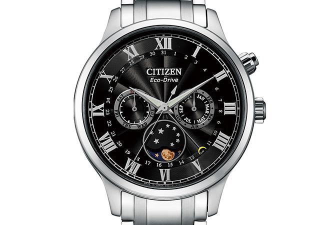 CITIZEN質感光動能月相腕錶，型號：AP1050-81E