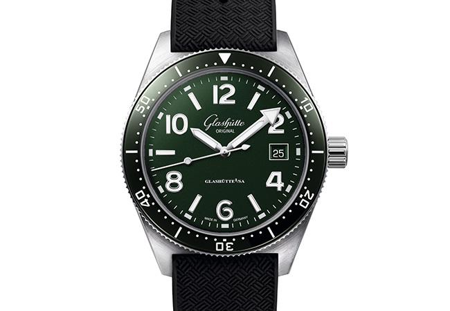 GLASHÜTTE ORIGINAL格拉蘇蒂原創SeaQ腕錶橡膠錶帶折疊扣款