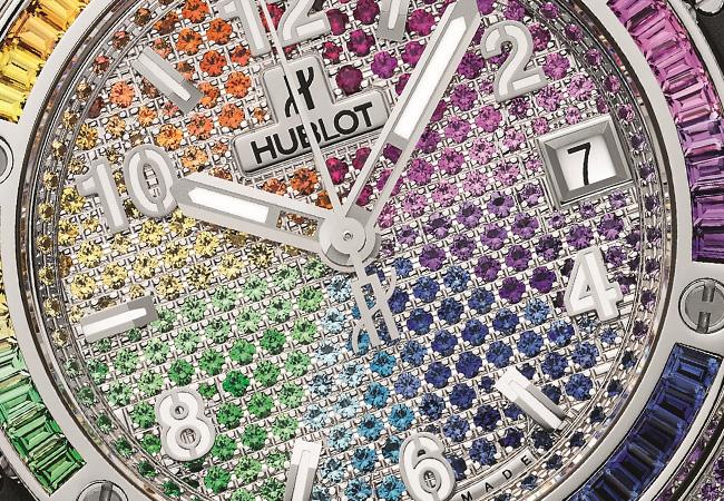宇舶HUBLOT Big Bang One Click彩虹寶石精鋼腕錶