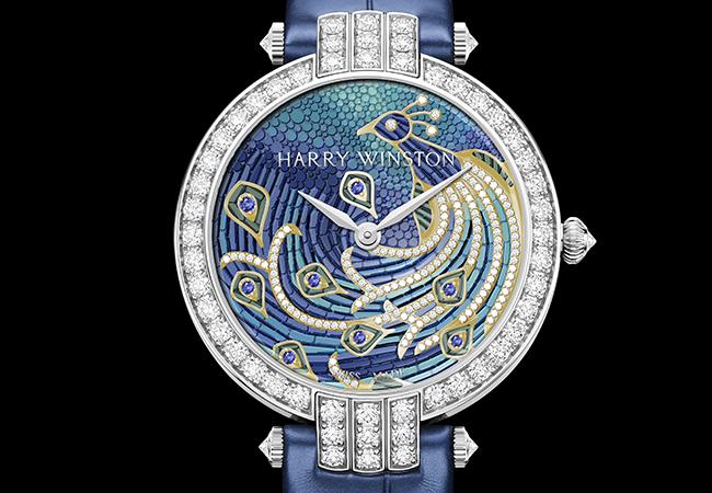 海瑞溫斯頓卓時Premier系列Precious Peacock 36mm自動腕錶18K白金款