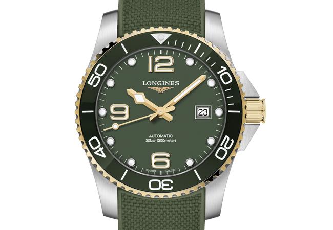LONGINES HydroConquest黑色陶瓷圈不鏽鋼雙色腕錶