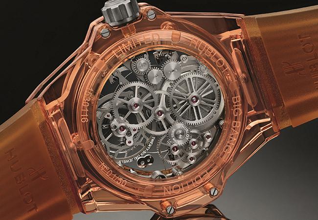 HUBLOT宇舶Big Bang冰橙藍寶石陀飛輪腕錶