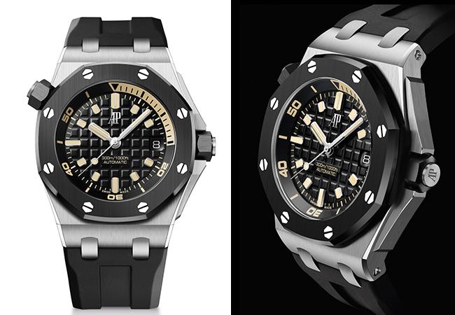 愛彼AUDEMARS PIGUET皇家橡樹離岸型潛水腕錶白金黑色陶瓷限量版 