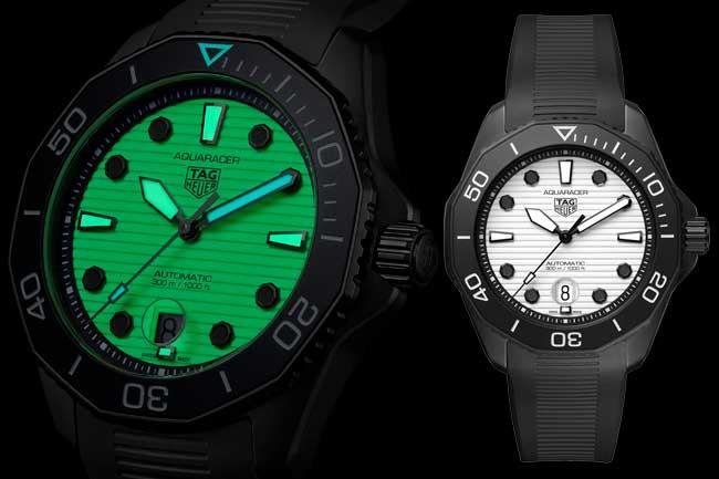 白晝酷、黑夜炫  泰格豪雅Aquaracer Night Diver夜潛者自動潛水錶