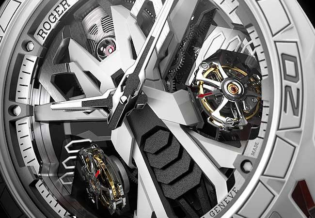 羅杰杜彼ROGER DUBUIS Excalibur Spider Countach DT/X傾置雙飛行陀飛輪腕錶：型號DBEX0988