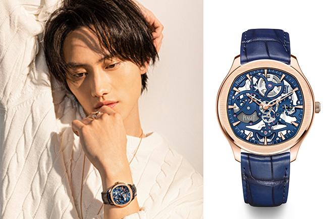 伯爵表PIAGET Polo系列伯爵藍鏤空18K玫瑰金超薄腕錶