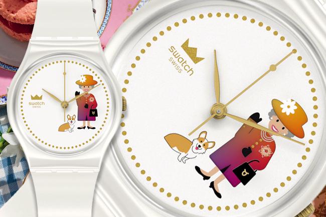 英國女王登基七十週年！SWATCH「女王駕到」腕錶每天自動為女王換新衣