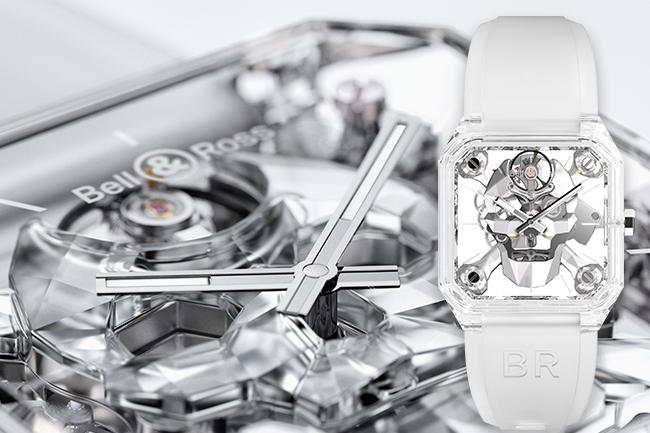 寶鴻堂鐘錶獨家販售：BELL & ROSS BR 01 Cyber Skull Sapphire全透明藍寶石腕錶 