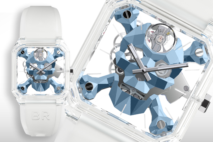 BELL & ROSS BR 01 Cyber Skull Sapphire Ice Blue