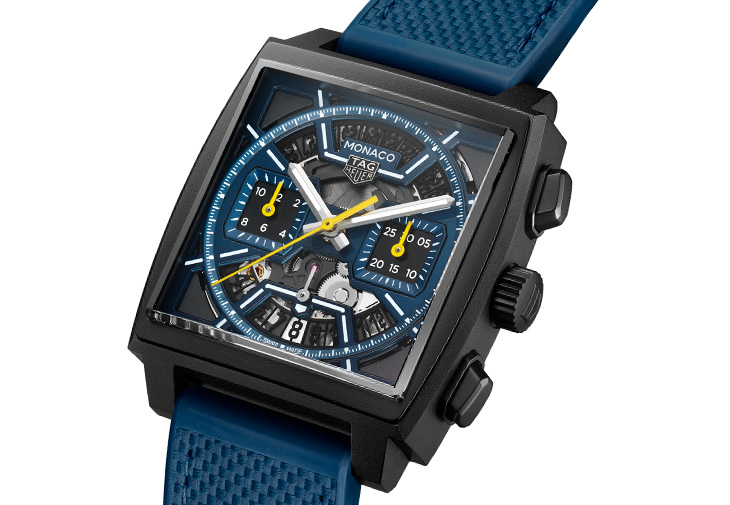 泰格豪雅TAG Heuer Monaco 鏤空計時腕錶深藍款