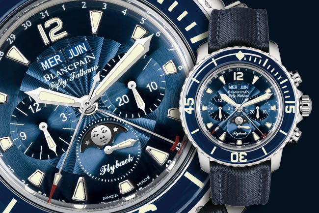 寶珀Fifty Fathoms Chronographe Flyback Quantième Complet 首次結合飛返計時