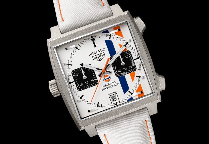 泰格豪雅TAG Heuer Monaco x Gulf 計時腕錶白色限量版