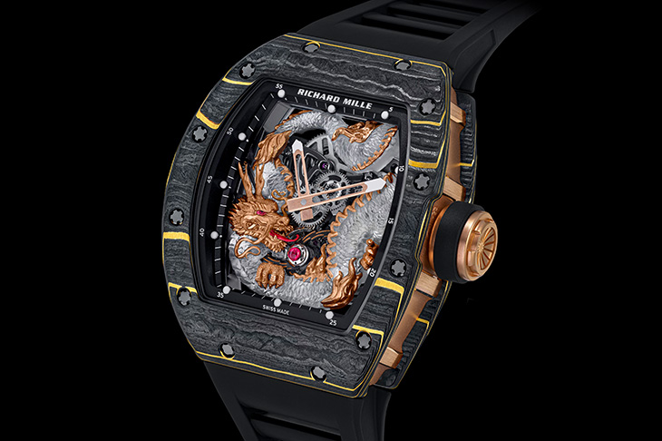 金箔碳纖維 RICHARD MILLE RM 57-03 Tourbillon Sapphire Dragon水晶龍陀飛輪腕錶