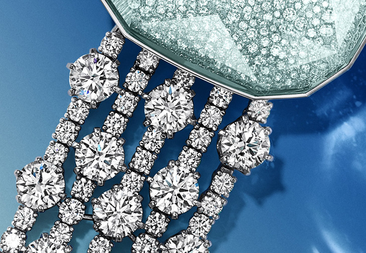 Tiffany & Co.蒂芙尼Carat 128系列海水藍寶高級珠寶腕錶