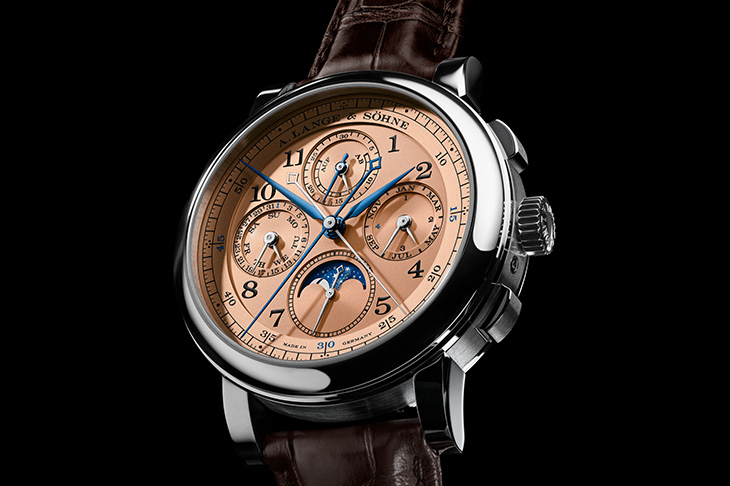 朗格1815 Rattrapante Perpetual Calendar 冷暖色調的優雅對比