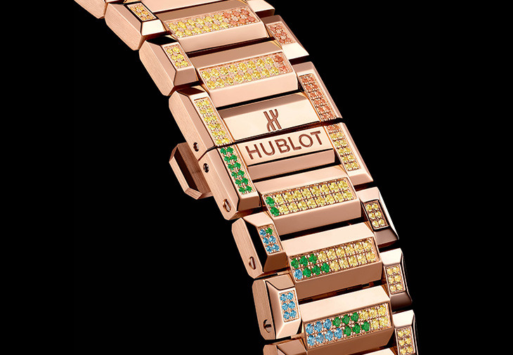宇舶HUBLOT Big Bang Integrated皇金彩虹鍊帶計時碼錶