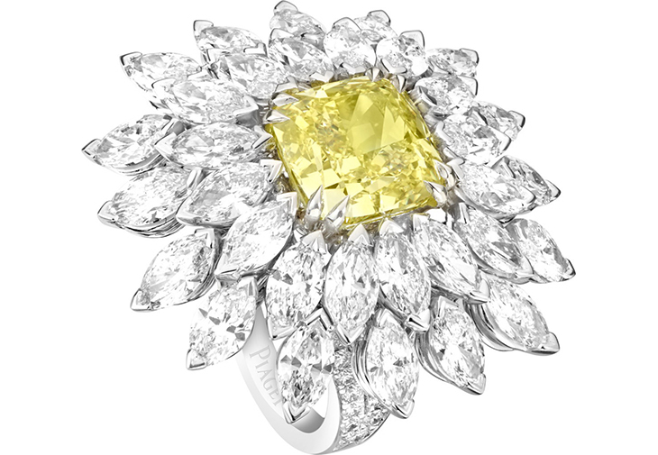 PIAGET Treasures18K白金黃鑽戒指