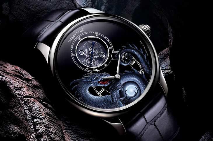 蟠龍與陀飛輪  JAQUET DROZ Tourbillon Dragon John Howe白金陀飛輪腕錶