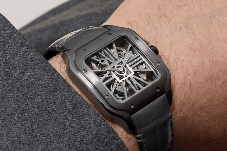 CARTIER 經典再現台北101限量款  Santos de Cartier鏤空腕錶、Baignoire Allongée玫瑰金鑽錶